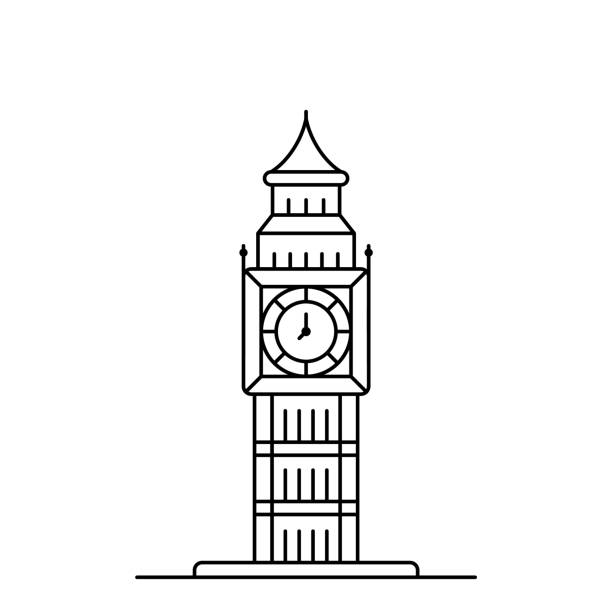 velký ben - big ben stock ilustrace