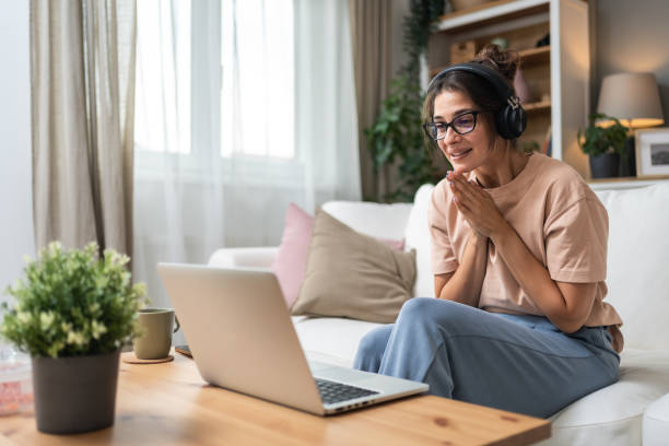 istock Emotional support. Young sick woman, or freshly divorced, relationship breakup, being fired from work, having video call on laptop computer with friends and family, online therapy with psychologist. 2167373996