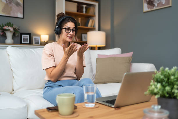 istock Emotional support. Young sick woman, or freshly divorced, relationship breakup, being fired from work, having video call on laptop computer with friends and family, online therapy with psychologist. 2167374017
