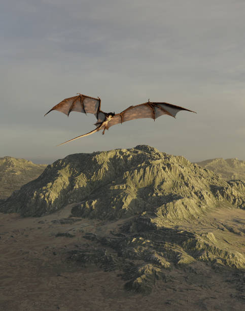 istock Red Dragon Flying Over the Mountains 2167384186