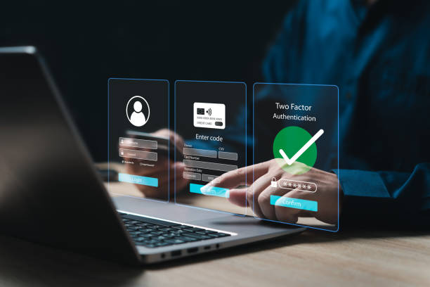 istock Privacy protect data cybersecurity, 2FA concept, Businessman login online banking, Payment credit card financial transactions, The two-factor authentication security system, personal data protection 2167394002