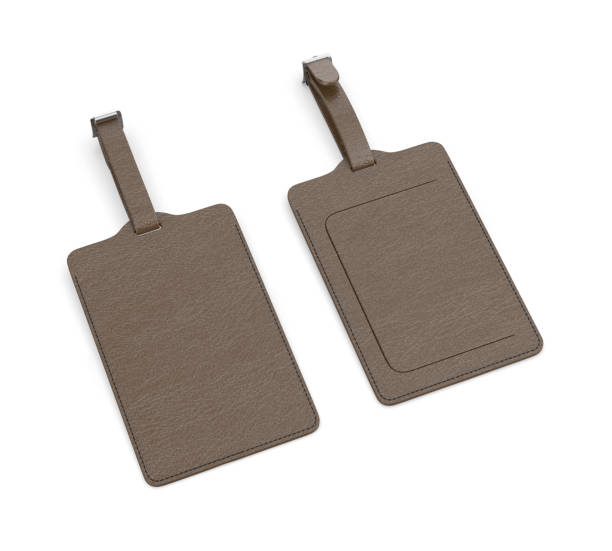 istock Blank Leather Travel Number Luggage Identifier Tag for mock up. 2167397584