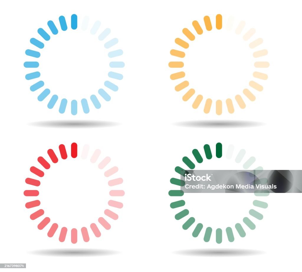 Software Loading Circle Interface Different Colors Stock Illustration ...
