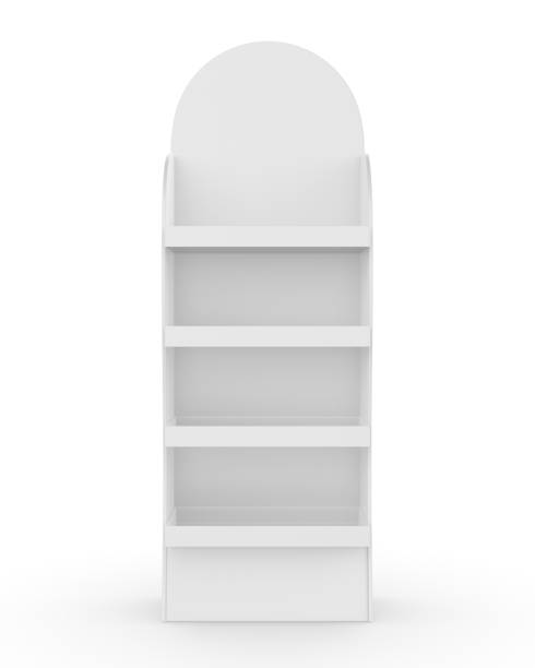 istock Blank white POS POI cardboard blank empty displays with shelves. 2167398338