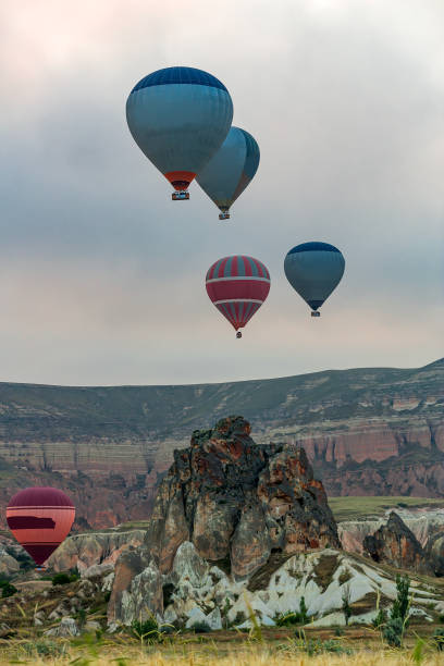 istock Hot Air Balloons in Cappadocia.  Wheat Fields. 2167405056