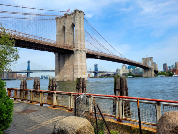 istock Brooklyn Bridge Spanning the East River with Manhattan Bridge in the Background 2167406069