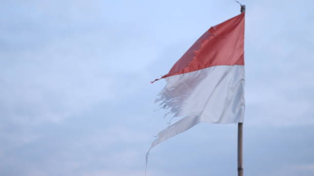 istock image of a red and white flag 2167411797
