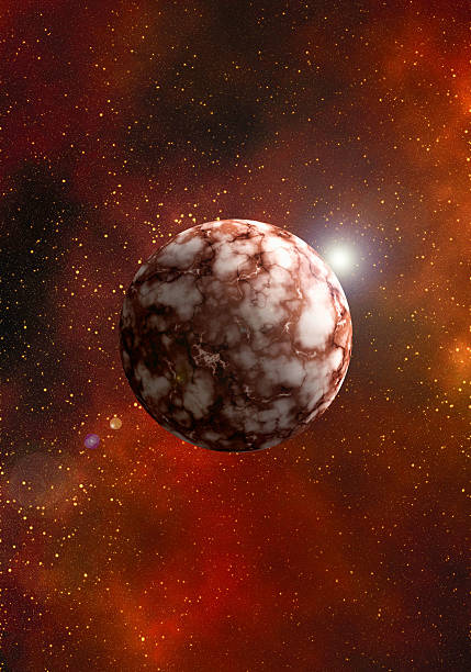 Unknown planet from outer space. Space nebula. Cosmic cluster of stars. Outer space background. 3D Illustration.