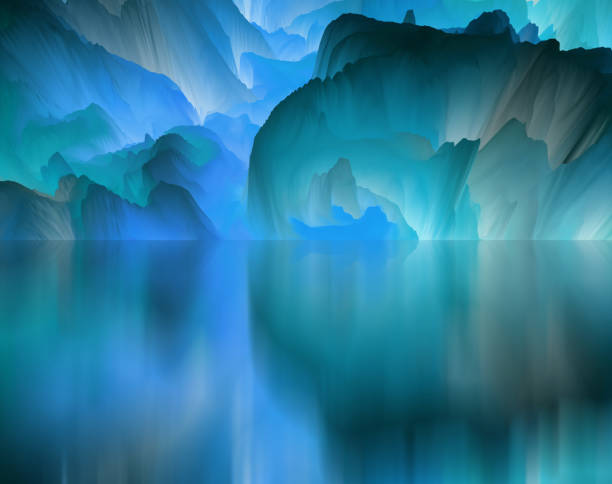 istock Magical world. Abstract Landscape, surreal lake and reflections. art, creativity and imagination. 3d illustration 2167413409