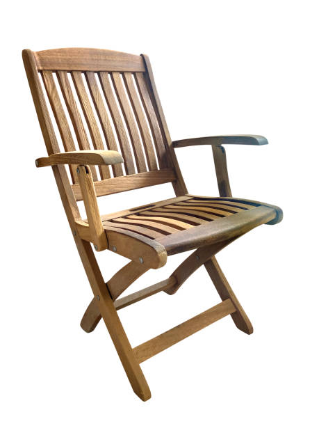 istock Teak wood chair on white background (Clipping Path) 2167418726