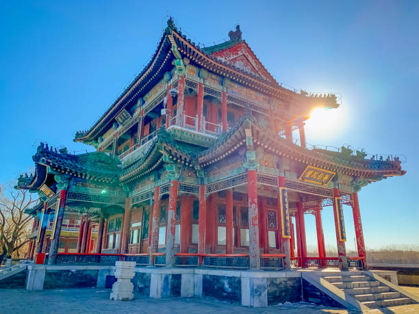 istock Ancient Pavilion Illuminated by Winter Sunset 2167427584