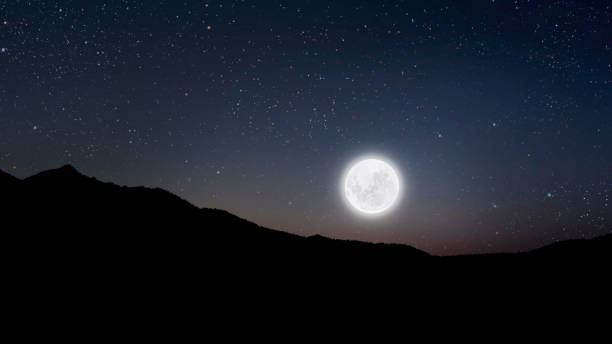 istock a Night sky panorama with stars and moon 2167429579