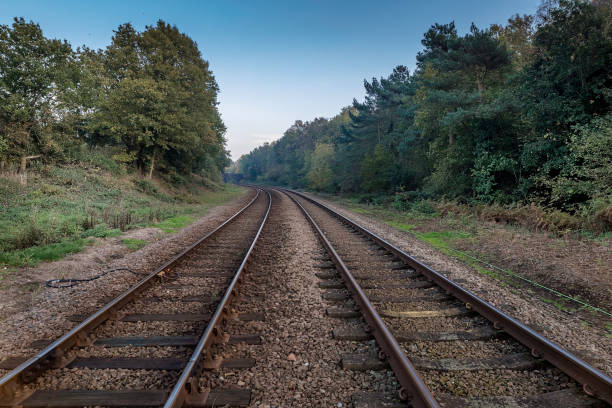 Railway tracks leading into the distance