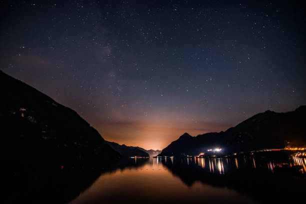 istock Night at Idro lake, Italy. 2167438909