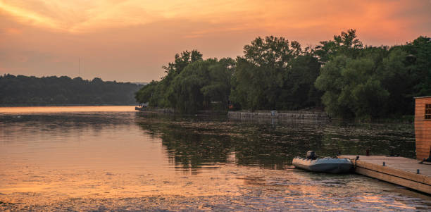 Hamilton, Ontario - Bayfront Park - Dinghy Boat at Sunset