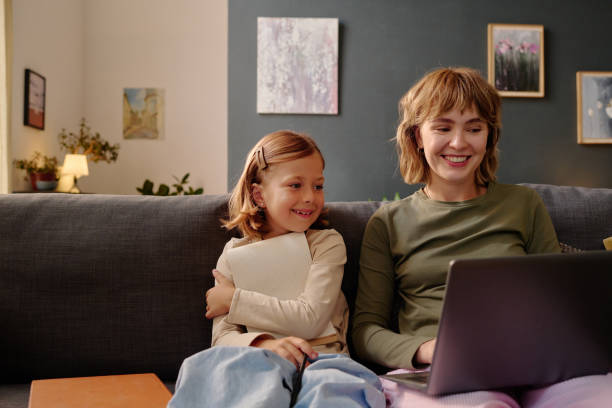 Family Watching Funny Videos