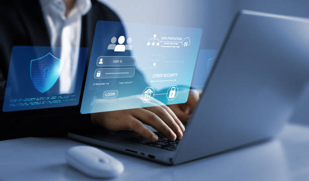 istock Protection data access.Cyber security protection concept.Protecting herself from cyber attacks and personal data. 2167444880
