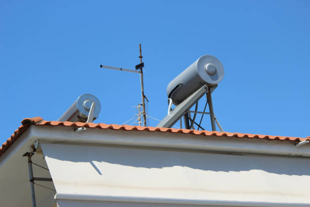 istock Solar water heater on roof top 2167445851