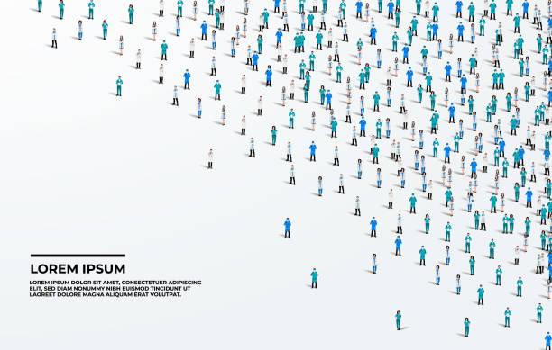 istock A large group of doctors on white background. Doctor people crowd seamless background. Doctors day concept. Vector illustration 2167450877