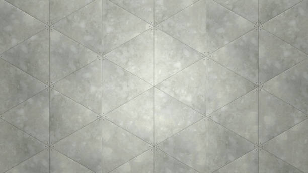 istock Stylish Industrial Light Grey Background Made of Triangular Metal Panels (3D Illustration) 2167450922