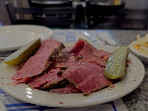 istock Delicious Sliced Pastrami with Pickles 2167456078
