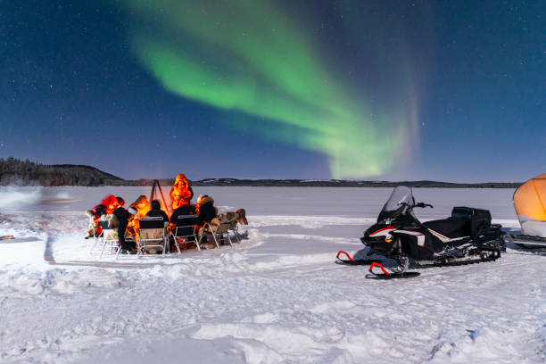 Dining out on a frozen lake, Sweden