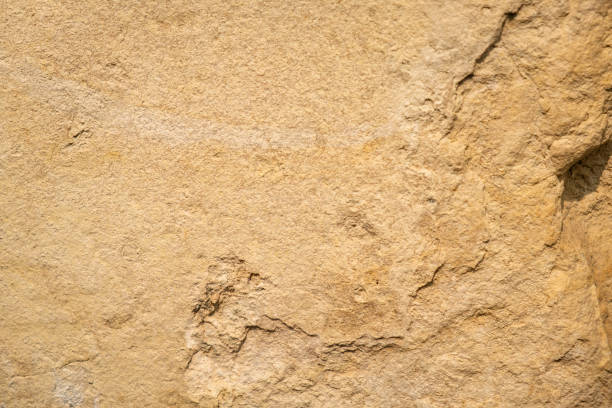 Natural Beige Stone Texture, Rough Rock Surface, High-Resolution, Outdoor Geology Background.