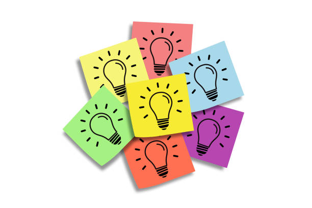 istock Light bulb big idea concept on note papers. Creative idea, inspiration, new idea and innovation concept. 2167461949