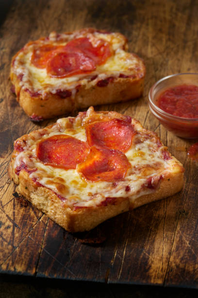 istock Crispy Air Fried Garlic Bread Pepperoni Pizza 2167467528