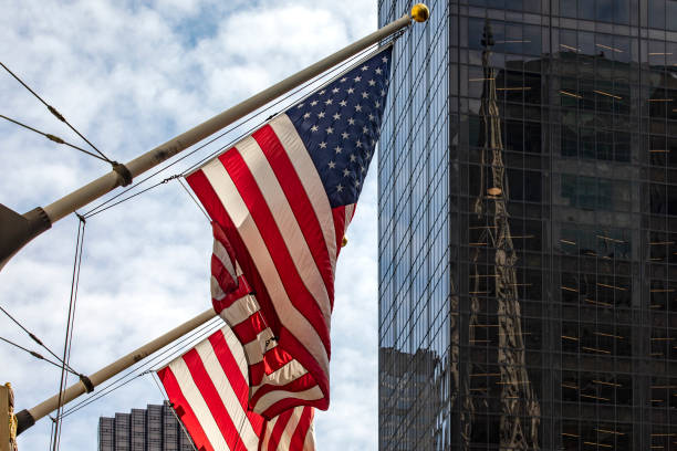 istock American flags in New York City (USA). 2167471610