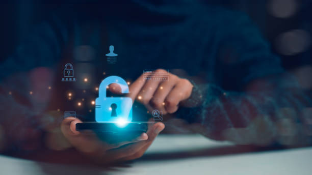 istock Protection network security computer and safe your data concept. Digital crime by an anonymous hacker 2167472217