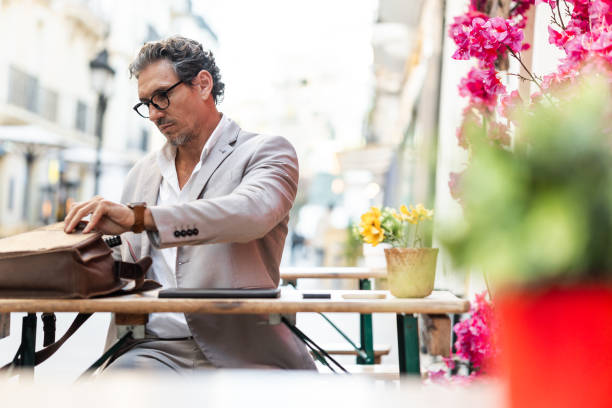 istock Man prepared to work in a sidewalk cafeteria 2167472540
