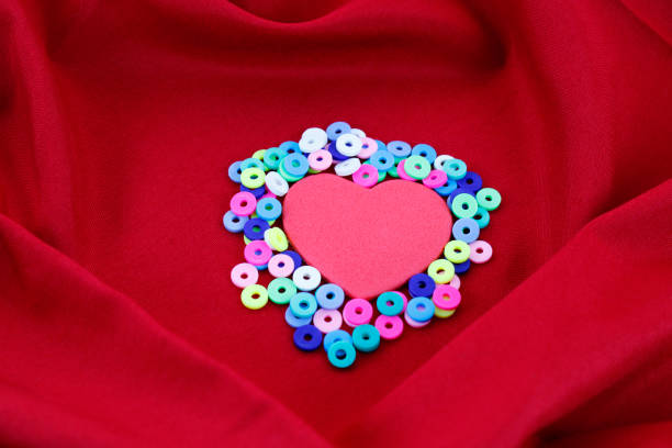 Heart surrounded by colorful circles