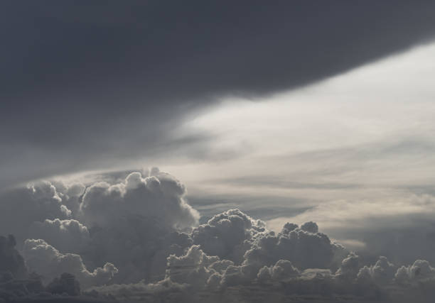 The sky is being covered with amazing clouds. Beautiful clouds like a heaven sky toward the light, Concept idea of Imaginative clouds nature, Nature abstract composition for background wallpaper and textures, Space for text, Selective focus.