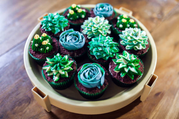 Beautiful Buttercream Succulent Cupcakes