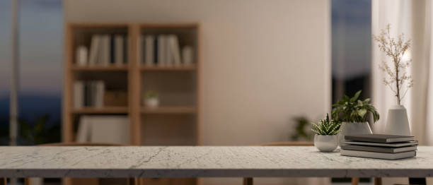 istock A textured stone tabletop featuring a copy space for displaying products in a contemporary room. 2167494983