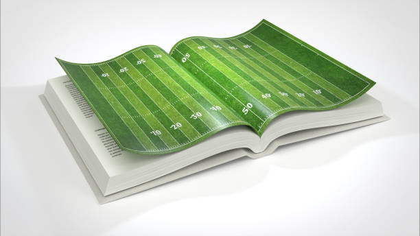 American football book theme, 3d rendering.