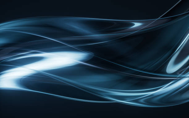istock Dark transparent glass curves background, 3d rendering. 2167502908