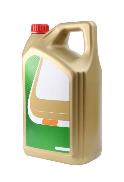 istock Plastic canister with motor oil on a white background. 2167505583