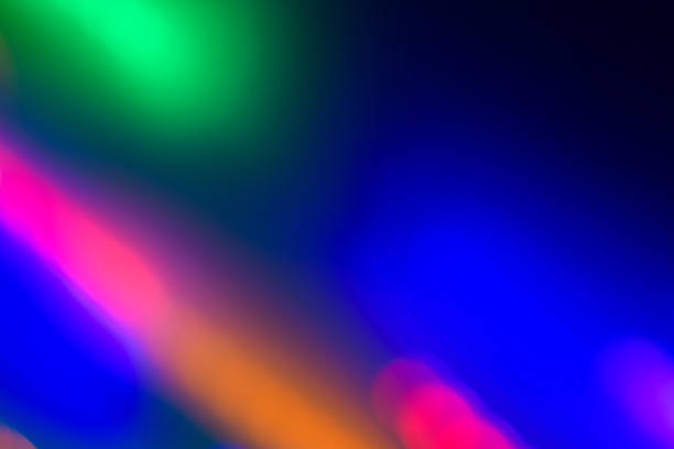 istock Blurred background for text, intense blue banner broken with joyful colors 2167510421