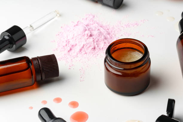 istock Assorted Skincare Products and Powder Spilled on a White Background 2167510846