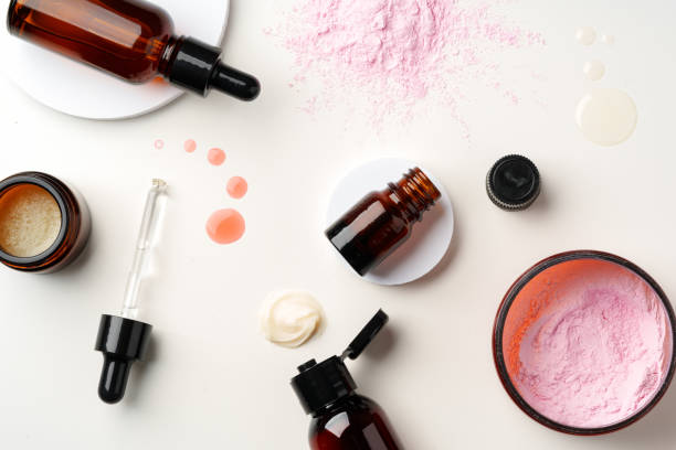 istock Assorted Skincare Products and Powder Spilled on a White Background 2167511086