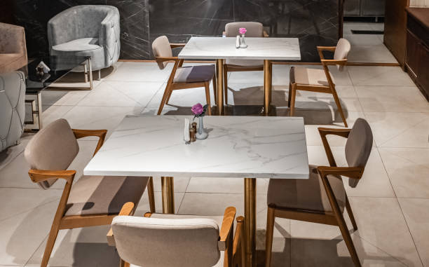 istock Restaurant interior and furniture. Close up Elegant Tabletop Setting Design 2167511211