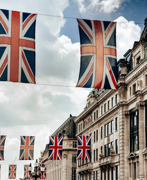 istock london with british flag on the streets 2167511975