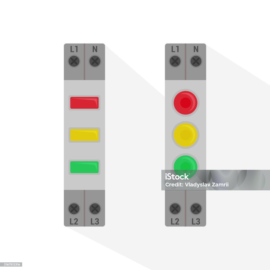 Three Indicator Sign Vector Three Phase Indicator Device Stock Illustration - Download Image Now ...