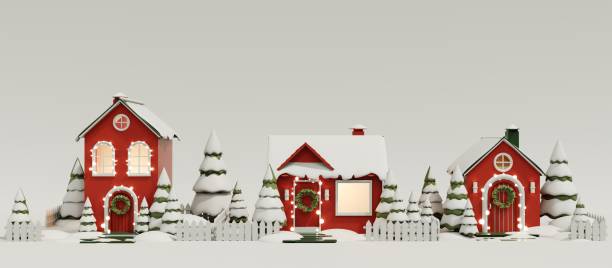 istock 3d render of christmas house. 2167517400