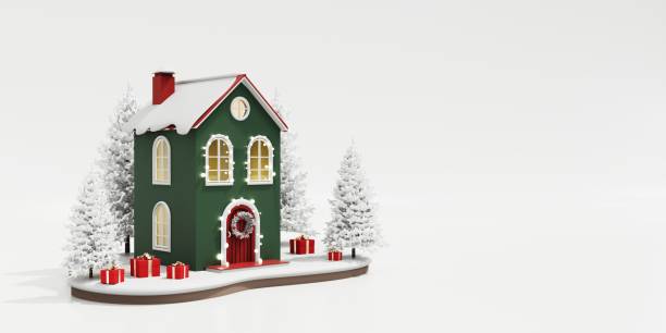 istock 3d render of christmas house. 2167517411