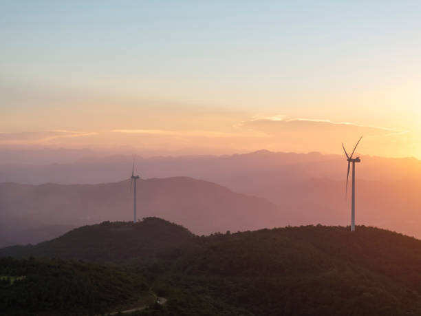 istock Wind turbines on top of mountain 2167521552