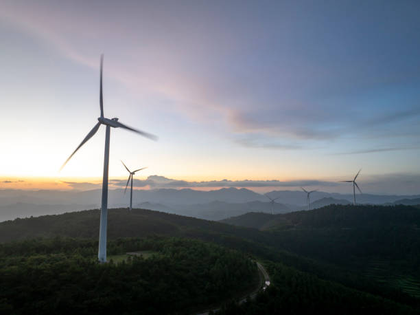 istock Wind turbines on top of mountain 2167521568