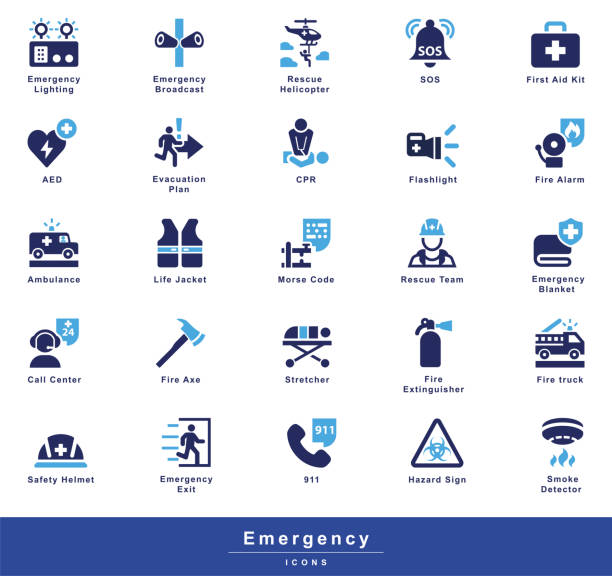 Emergency Glyph Icons.Important objects, things,symbols and words of emergency, First Aid Kit, AED, Fire, Safety, Ambulance, Emergency Exit, 911, SOS, Disaster, Rescue, Helicopter, CPR, Axe, Life Emergency Glyph Icons.Important objects, things,symbols and words of emergency, First Aid Kit, AED, Fire, Safety, Ambulance, Emergency Exit, 911, SOS, Disaster, Rescue, Helicopter, CPR, Axe, Life, Smoke Detector, Safety Helmet, Fire Extinguisher, Emergency Blanket, Flashlight, Stretcher, Fire truck, Morse Code, Rescue Team, Emergency
Broadcast, Fire Alarm, Life Jacket, Safety Helmet, Call Center, Emergency Lighting, Fire Axe 999 call center stock illustrations